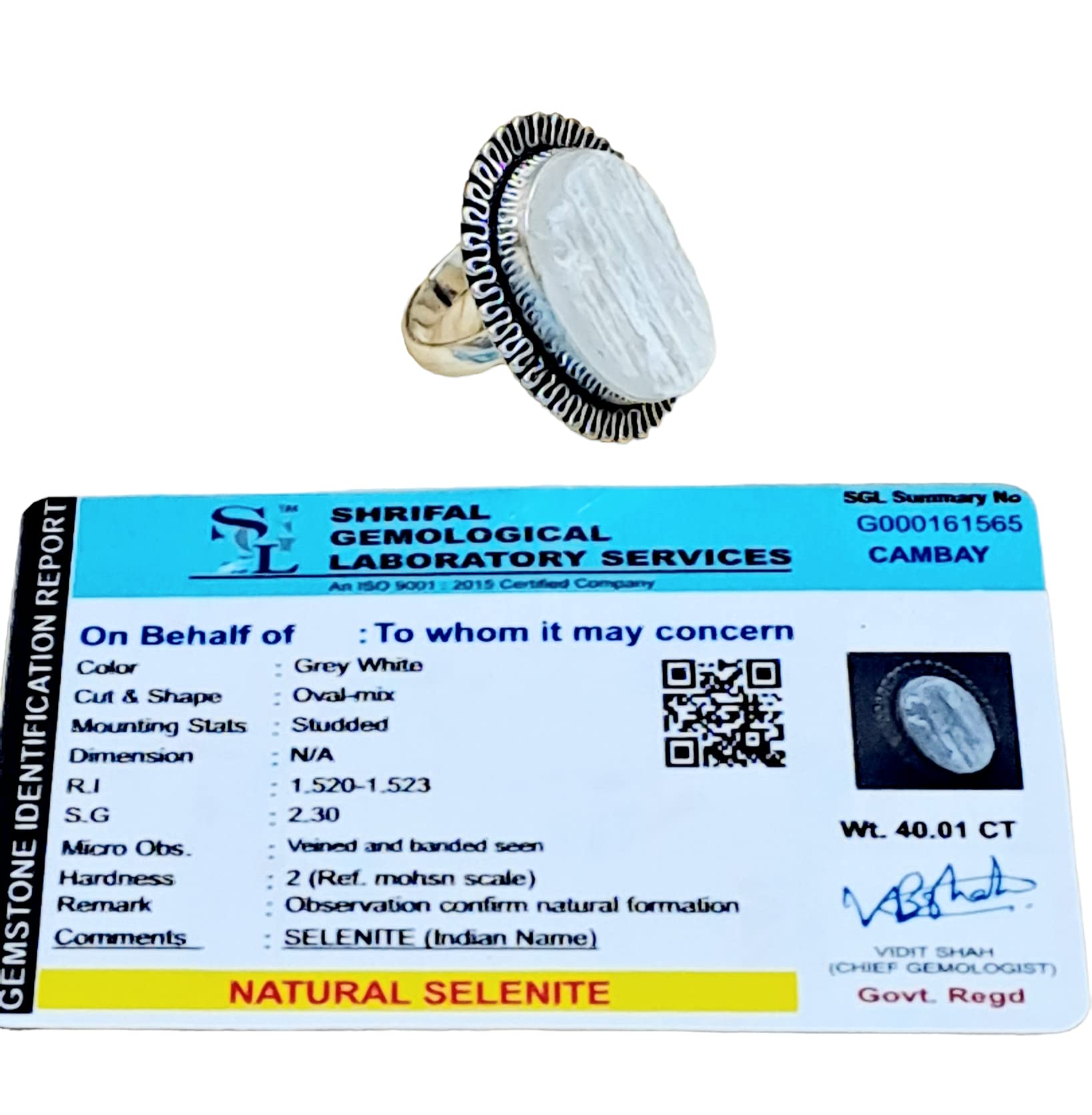 Divinity Certified Selenite Crystal Ring for Prosperity, Abundance, Self Love, Wealth, and Protection Default Title